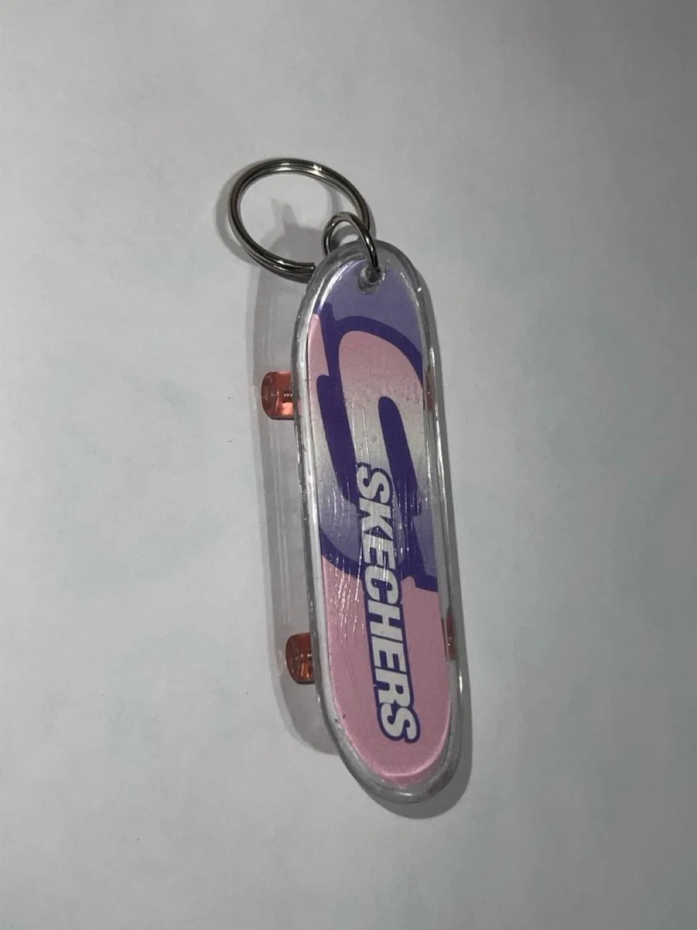 Skechers Pink and Purple Skate Logo Keychain